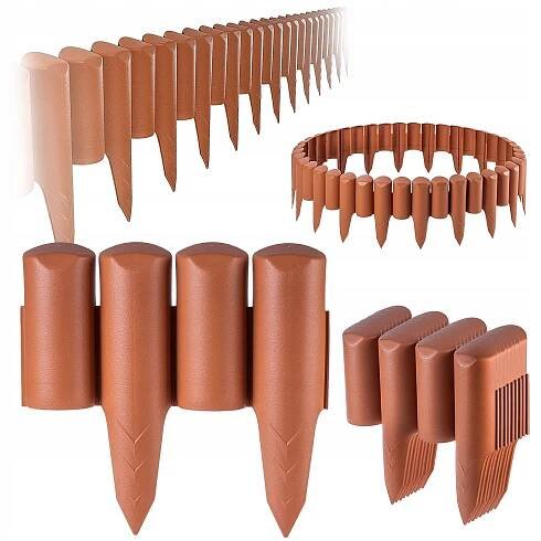ZAHRADNÍ PALISÁDA 240 cm ZAHRADNÍ LEM ZAHRADNÍ PLOT PLASTOVÝ UV