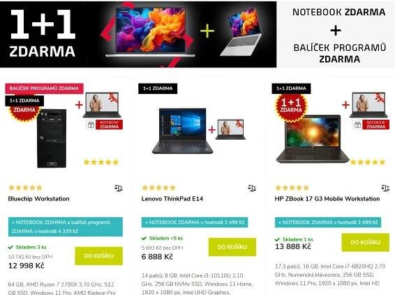 Kupte si notebook a druhý dostanete zdarma. Tuto akci spustil český populární e-shop - Techsvět