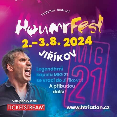 Festival HOUMRFEST- JIŘÍKOV MĚSTO HUDBY- Jiříkov- Mig 21, Wohnout, Visací Zámek, Michal Horák -Areál TJ Spartak Jiříkov