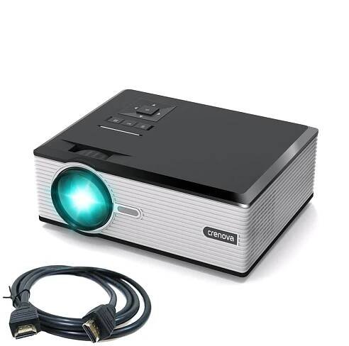 Crenova XPE470 Mini LED Video Projector Office Projector Outdoor/Indoor Home Projector Support 1080P via USB Drive TV Laptop Game Android Smartphone iPad iPhone for Home Cinema Theater ̈C Black