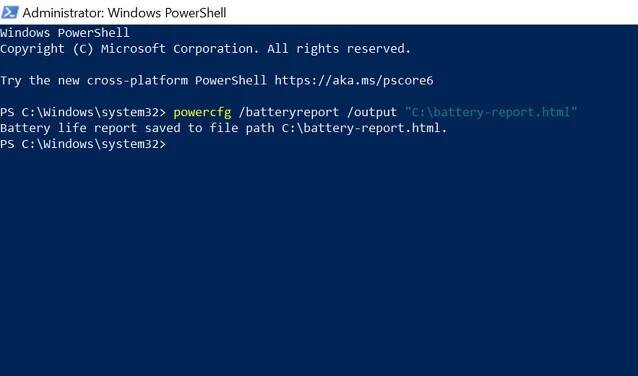 powershell batería