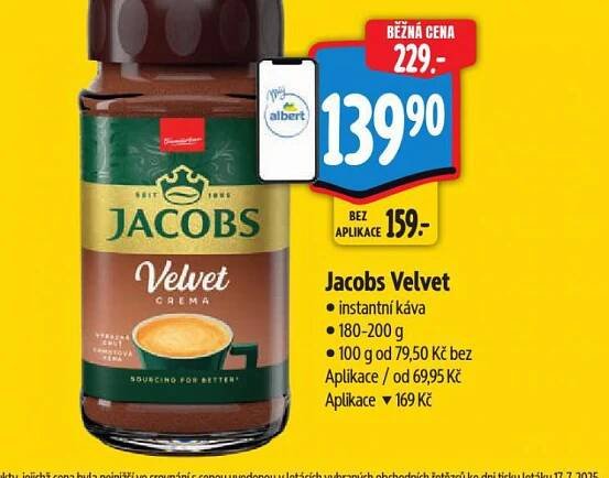 JACOBS VELVET INSTANTNÍ KÁVA