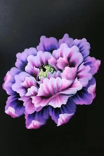 Obsahuje obrázek: How to paint halffolded flowers with 3d effect