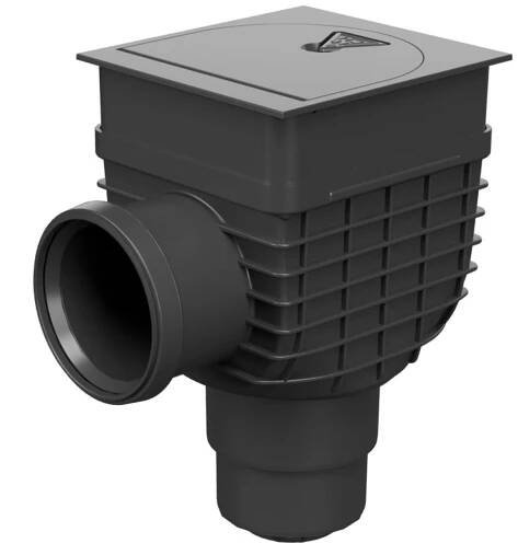 Lapač střešních splavenin se zadním přítokem D110, spodní odtok D110/125