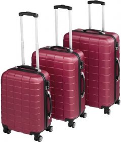 tectake 3 Cestovní kufry na kolečkách - vínová | MALL.CZ