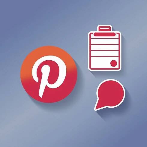 Symbolem Pinterestu je bílé písmeno P na červeném pozadí a špendlík - pin. Zdroj: Ideogram.AI