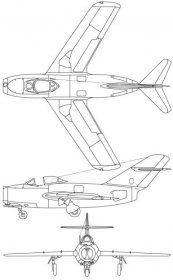 Soubor:Mikoyan-Gurevich MiG-15 3-view line drawing.png – Wikipedie