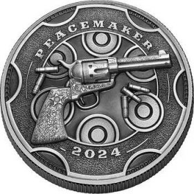 MÍROTVŮRCE PRVNÍ REVOLVER coin Peacemaker Colt Single Action Army – 1 oz stříbrná mince