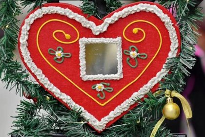 cukroví, vánoční strom, dekorace, Perník, ručně vyráběné, srdce, láska, zrcadlo, romantika, oslava