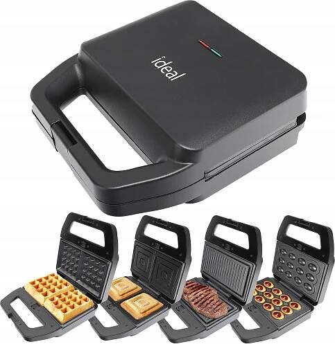 Sendvičovač SANDWICH TOASTŮ OŘÍŠKŮ GRIL TOUSTOVAČ 1500W 4v1 VÝKONNÝ