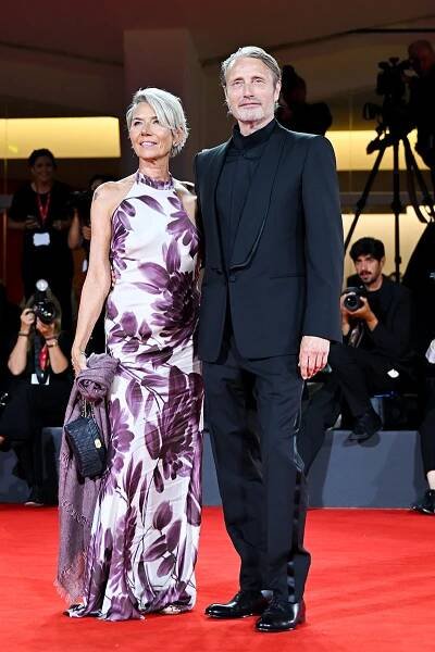 Hanne Jacobsen, Mads Mikkelsen at the "The Last Viking" Premiere at The 82nd Venice International Film Festival on August 30, 2025 in Venice, Italy.