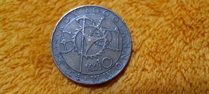 pamětní mince 10Kč 2000 Milénium orloj - Numismatika