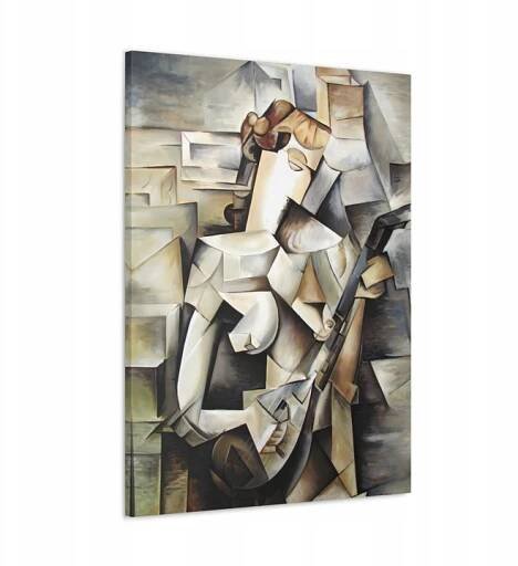 Obraz na plátně PABLO PICASSO - DÍVKA S MANDOLÍNOU, reprodukce 120x80