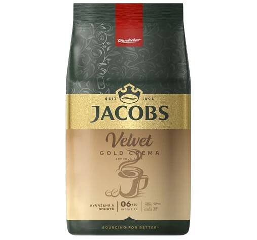 Zrnková káva Jacobs Velvet Crema Gold v akci levně | Kupi.cz