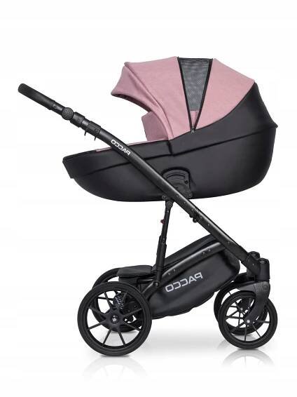 RIKO BASIC PACCO DĚTSKÝ KOČÁREK 3V1 - BARVA 02 PINK AUTOSEDAČKA COSMO Barva černá růžová