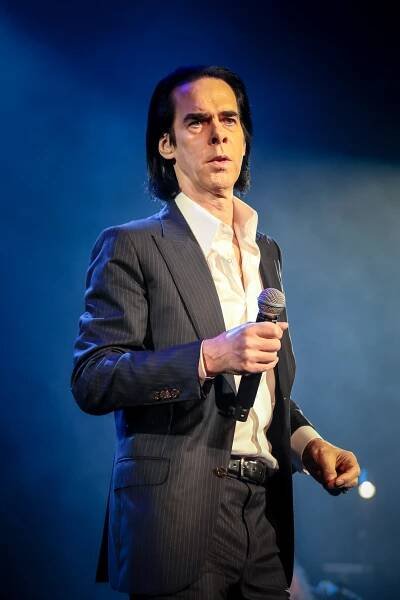 Nick Cave performs on stage at the Royal Albert Hall on October 7, 2021 in London, England.