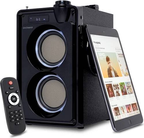 Přenosný reproduktor Bluetooth BASS Overmax SoundBeat 5.0 Musicbox Radio FM
