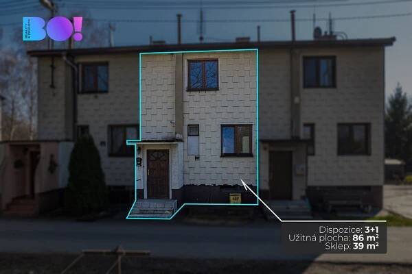 Prodej řadového domu 3+1, 86 m⊃2;, ul. Na loukách, Bohumín - Pudlov