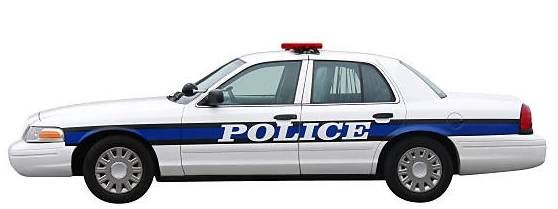 policejní auto s ořezovou cestou - policejní automobil - stock snímky, obrázky a fotky