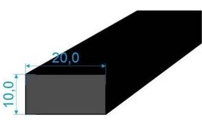 0596120 Pryžový profil 10x20mm, EPDM 70°Sh obdélníkový