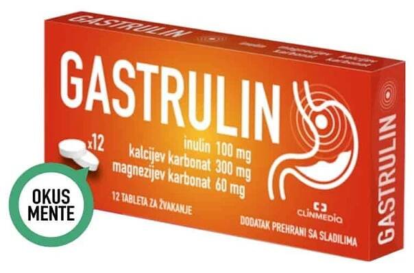 Gastrulin, 12 žuvacích tabliet, na žalúdočný reflux