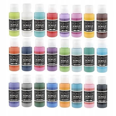 SADA NA MALOVÁNÍ AKRYLOVÝCH BAREV 24X59ml + 12 ŠTĚTCŮ VELKÝ UMĚLECKÝ 36EL Značka Craft Sensations