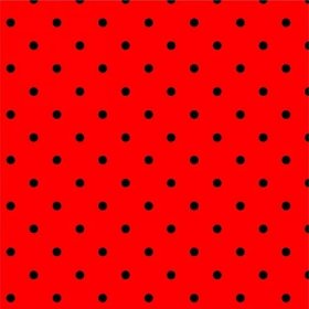 Černý puntík na červen�é