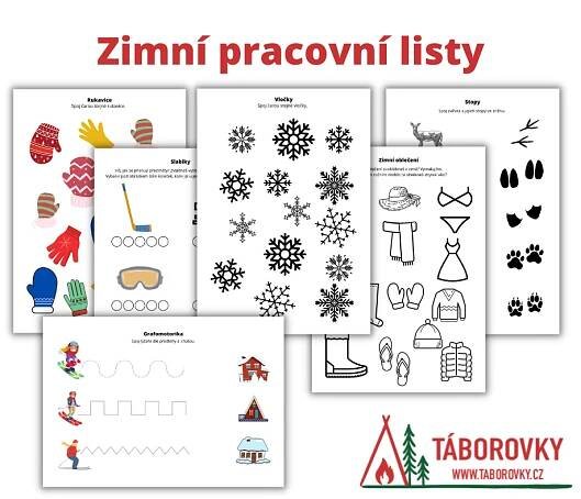 Zimní pracovní listy pro děti 