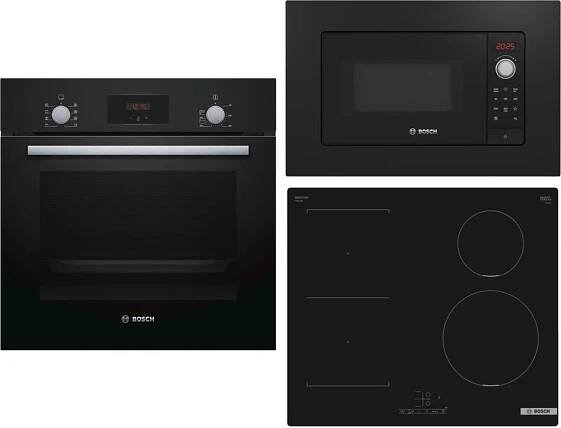 SET Trouba Bosch HBF153EB0 + Mikrovlnná trouba Bosch BFL623MB3 + Indukční deska Bosch PWP611BB5E | OnlineShop.cz