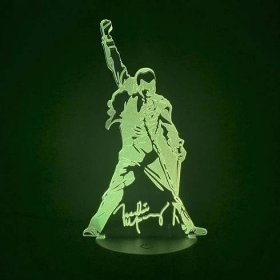 Freddie Mercury / Queen - LED lampa s dálkovým ovladačem, různé barvy - Hudba a film