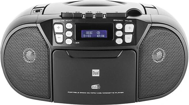 Dual DAB-P 210 CD-rádio DAB+, FM AUX, CD, kazeta černá