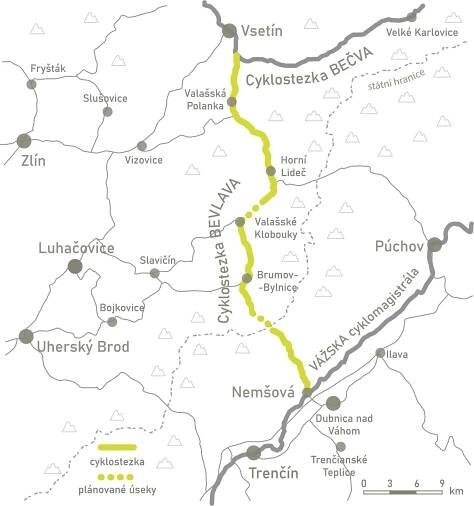 Mapa cyklostezky Bevlava