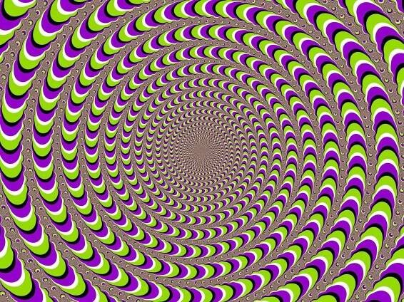 Black Green Violet Color Illusion Picture