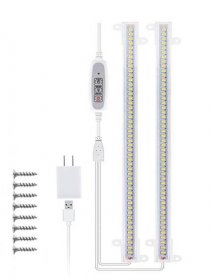 2ks LED Grow Light Strips Full Spectrum Timer Teplé bílé LED pruhy pro rostliny Fyto lampa Fytolamp Grow Stan s napájecím adaptérem