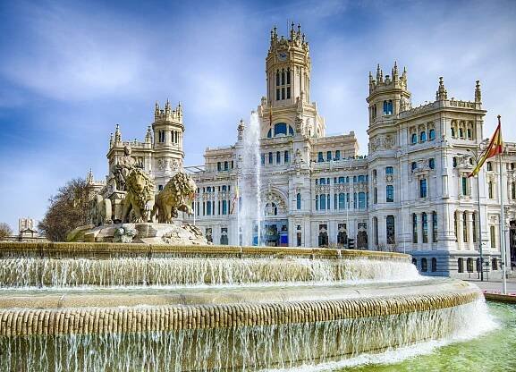 cibelesova fontána v centru madridu, španělsko - madrid - stock snímky, obrázky a fotky
