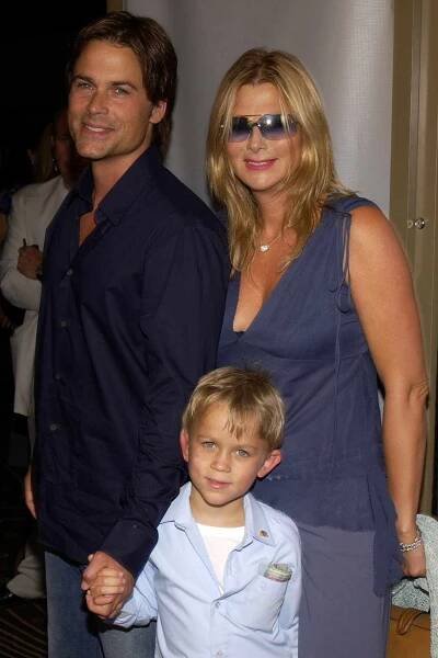 Rob Lowe, wife Cheryl and son John Owen during NBC All - Star Casino Night - 2003 TCA Press Tour - Arrivals at Renaissance Hotel Grand Ballroom in Hollywood, California, United States.