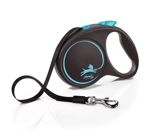 FLEXI Samonavíjecí vodítko Black Design L páska 5 m modré