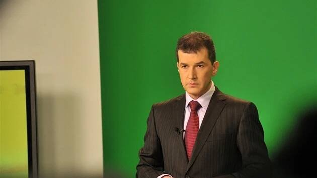 Jakub Železný při kamerové zkoušce na moderátory Událostí