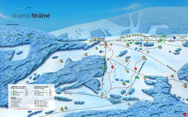 Mapa skiareálu - Strážné v Krkonoších