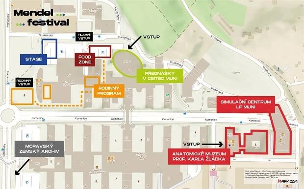 Mapa festivalu - Mendelje.cz