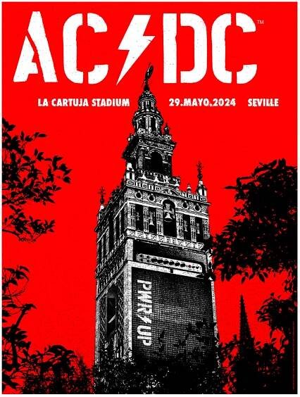 AC/DC Seville 29th May Tour 2024 Poster