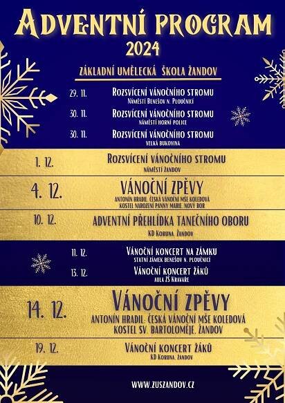 ADVENTNÍ PROGRAM ZUŠ 2024 | ZUŠ Žandov