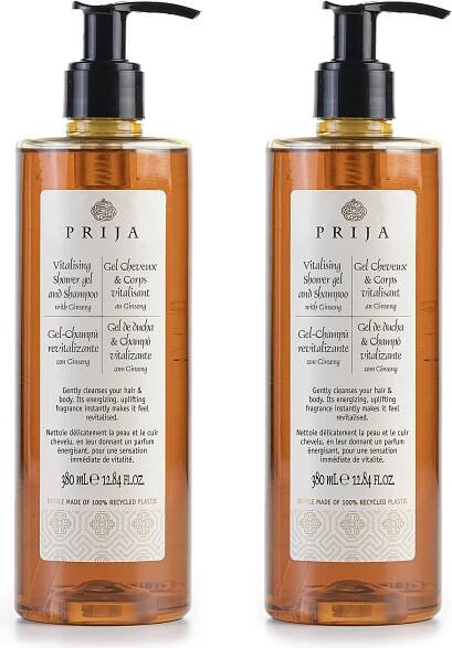 PRIJA tekutý šampon/sprchový gel ženšen 2x380ml