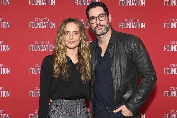 Meaghan Oppenheimer and Tom Ellis attend the SAG-AFTRA Foundation Conversations Presents Showrunner Panel at The Meryl Streep Center for Performing Artists on October 09, 2024 in Los Angeles, California.