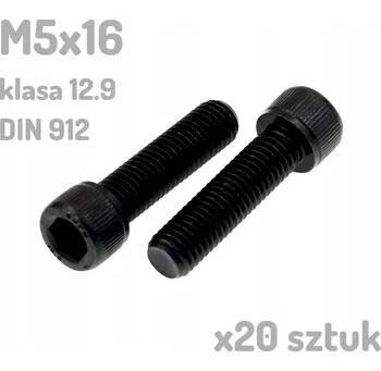 Šroub Imbusový šroub M5x12 třída 12.9 černý DIN 912 x20 kusů