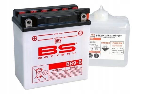 BS AKUMULÁTOR BB9-B (YB9-B) (12N9-4B-1) 12V 9AH 135X75X139 OBSLUŽNÝ - ELEK