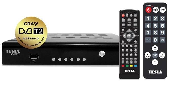 TESLA SENIOR T2, DVB-T2 přijímač,H.265 (HEVC), DVB-T2 - cctv-prodejce.cz