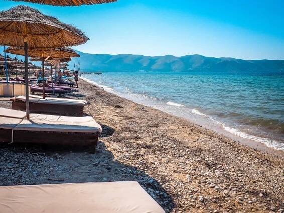 Orikum Beach with Karaburun Peninsula in the background