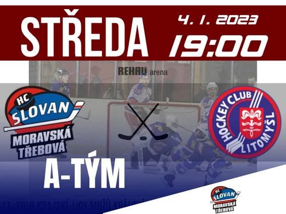 A-TÝM: Slovan čeká v novém kalendářním roce první zápas, do REHAU arény přijede soupeř z Litomyšle – HC Slovan Moravská