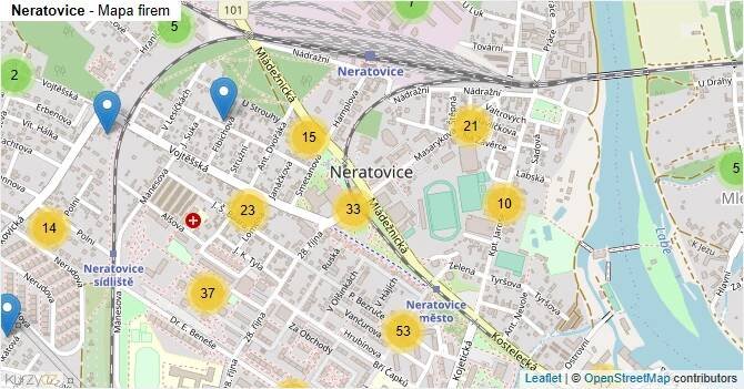 Neratovice - mapa firem